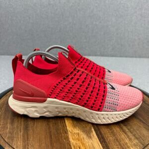 Nike React Phantom Run Flyknit 2 Men’s Size 9 Red shoes Siren Slip On Running